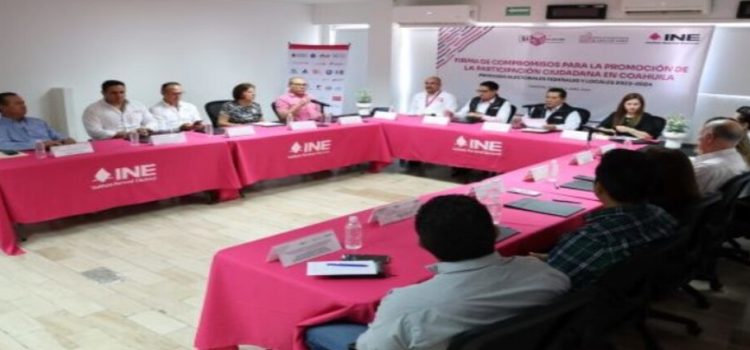 INE participa en Coahuila para la firma de compromisos con organizaciones para promover la participación ciudadana