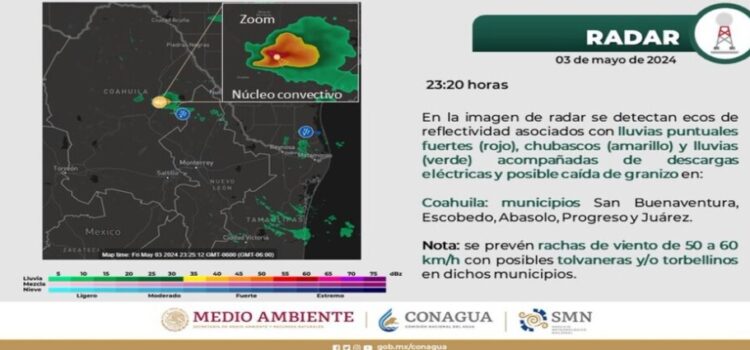 Un tornado al norte de Coahuila derriba postes y algunas zonas las deja sin luz