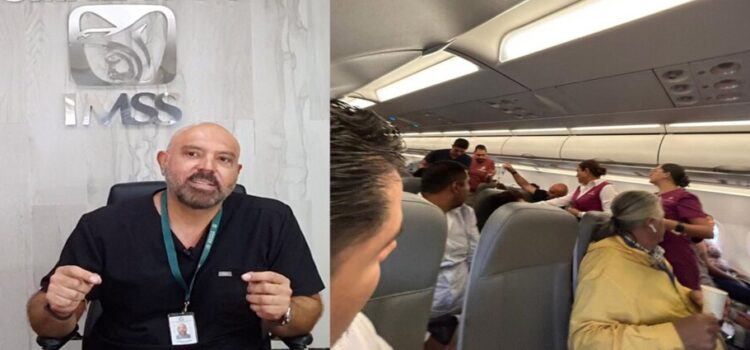 Un médico del IMSS le salva la vida a un pasajero en el avión