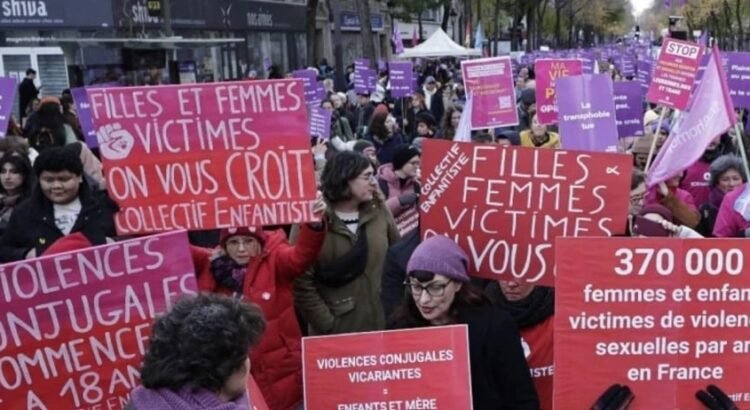 Miles marcharon en Francia contra la violencia hacia las mujeres